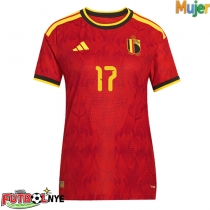 Camiseta Bélgica Charles De Ketelaere #17 Primera Equipación para mujer Mundial 2026 manga corta